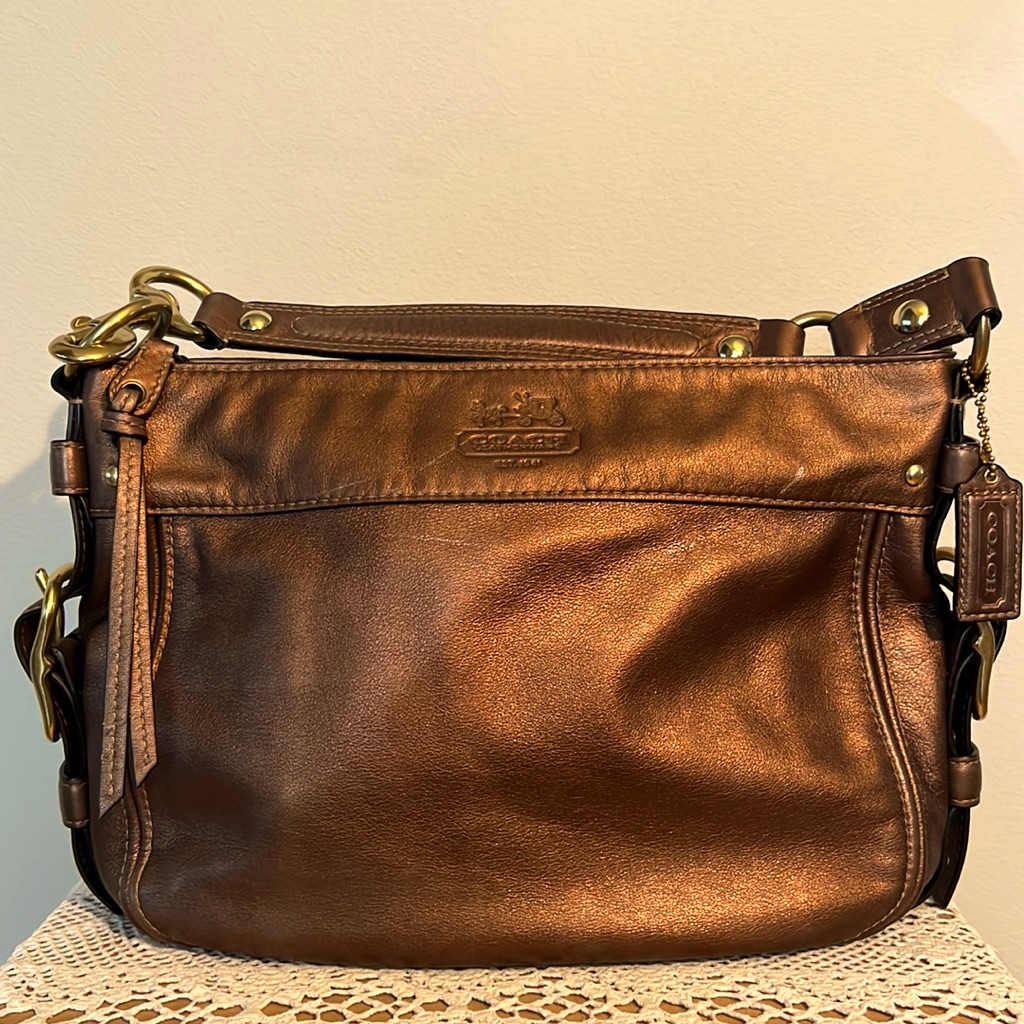 Coach Metallic Gold Leather Shoulder Bag
